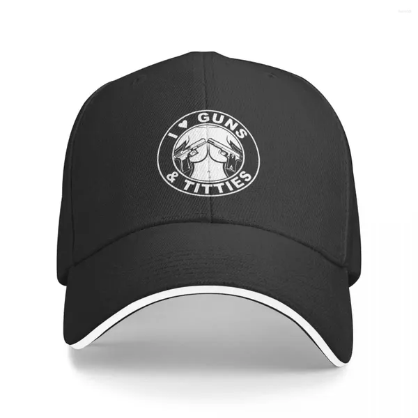 Casquettes de balle I Love Guns Titties Arme à feu militaire Pistolet Logo Casquette de baseball À la mode Goutte Grande Taille Chapeau Femmes Hommes