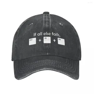 Kogelcaps als al het andere faalt Ctrl Alt del Tech Support Baseball Cap Geek Joke Programmeur Distressed Washed Travel Snapback Hat