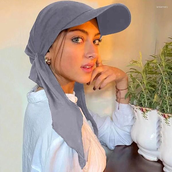 Casquettes de baseball Casquette de baseball islamique Femmes Personnalité Hijab Châle Design Simple Turban Été Respirant Musulman Profil Bas Chapeau Couleur Unie
