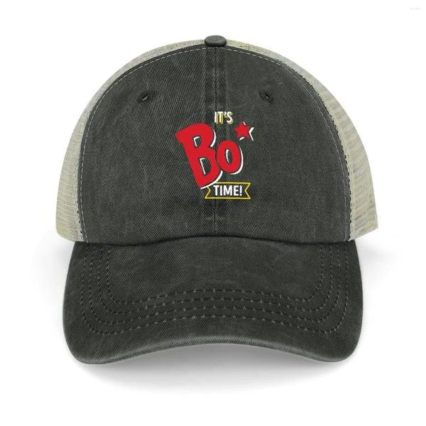 Caps à balle C'est BO TIME!- Bojangles (texte blanc) Chapeau de cowboy Bobble dans Wild Gentleman Trucker Hats for Men Women's's