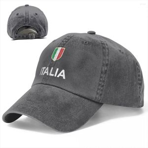 Casquettes de baseball Drapeau italien Denim Casquette de baseball Fierté Chapeau de camionneur en plein air Été Respirant Hommes Femmes Rétro Casual