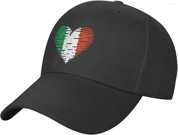 Bola de bolas Flagal Italia Italia Amor Italia Capa de béisbol negro para hombres Mujeres Novetly Dad Trucker sombreros ajustables