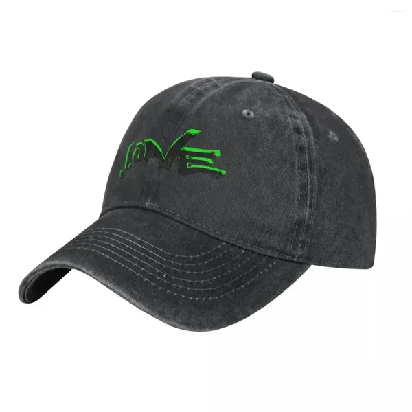 Casquettes de balle J. One Green Graffiti Cowboy Hat Gentleman Black Summer Visor Hommes Femmes