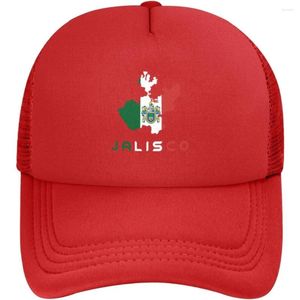 Ball Caps Jalisco Mexico Staat Vlag Unisex Volwassen Klassieke Mesh Baseball Cap Snapback Hoed Raster Zwart