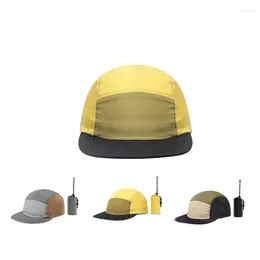 Ball Caps japonais peut être stocké du chapeau de baseball en plein air pliable à cinq panneaux hommes et femmes couleurs contrastées à bord à plat capuchon à séchage rapide