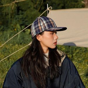 Casquettes de baseball Casquette de conception originale japonaise Plaid Femelle Baseball Mâle Street Ins Chapeaux Soleil