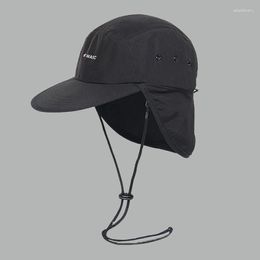 Gorras de bola Japonés Impermeable Secado rápido Protección del cuello Mantón Ciclismo Cap Hombres y mujeres Playa al aire libre Camping Sombreado Sombrero de béisbol