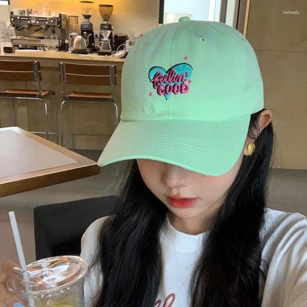 Ball Caps JK Lettres coréennes Femmes Cap de baseball Coton doux Y2K Love Curved Brim Sun Chat pour fille Colon Color Visors d'été Pépous