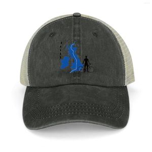 Gorras de bola JOGLE John O'Groats To Lands End (azul / negro) Sombrero de vaquero Snapback Cap Cumpleaños Hombre Mujer