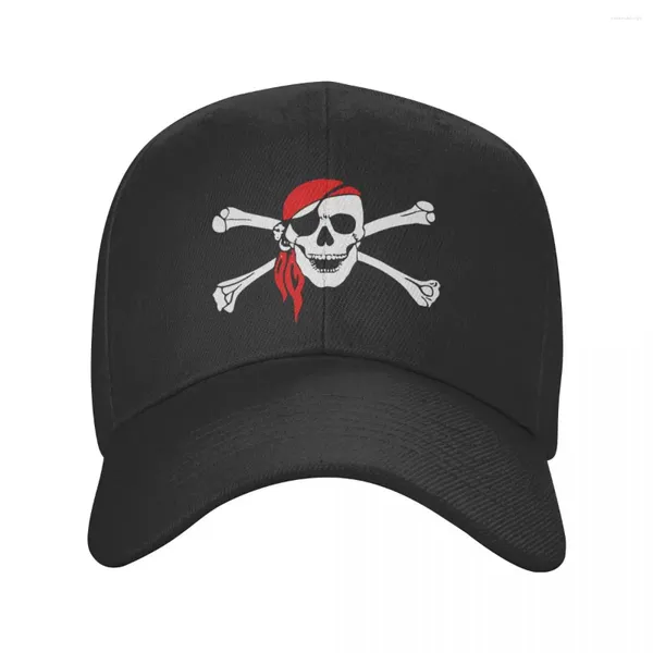 Bola Golpes Jolly Roger Skull Cross Bones Pirate Flagal Capilla de béisbol Protección solar Hombres de padre Ajustable Hat Spring Snapback