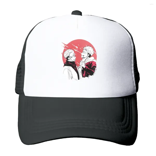 Casquettes de baseball Jujutsu Kaisen Anime Trucker Hats Yuji Ryomen Mesh Net Baseball Cap Snapback Outdoor Hip Hop Réglable Peaked Hat pour hommes femmes