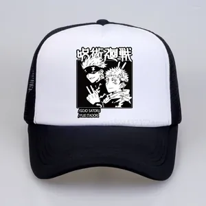 Ball Caps Jujutsu Kaisen Sweat à capuche Hip Hop Anime Men de baseball Capuche Été Mesh Ajustement Snapback Hats Unisexe Sunhat extérieur