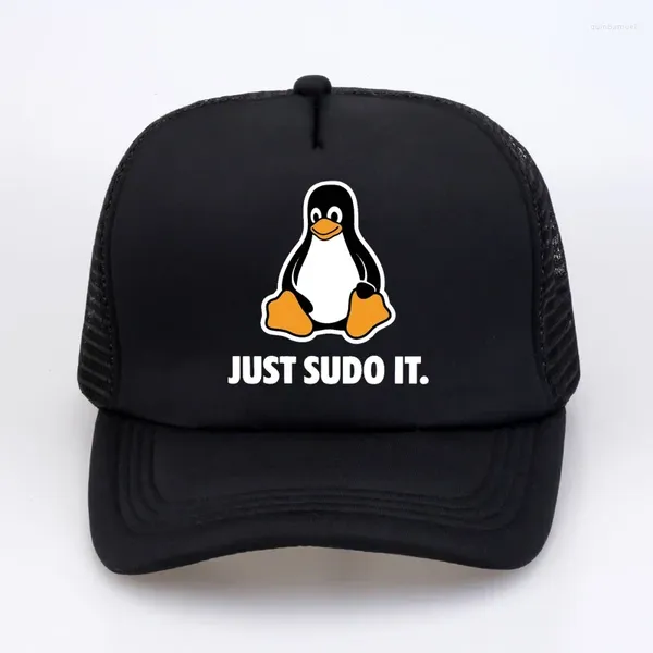 Ball Caps Just Sudo IT Baseball Cap Hats Mujeres Protección de visor Snapback Linux Sistema operativo de esmoquin Penguin