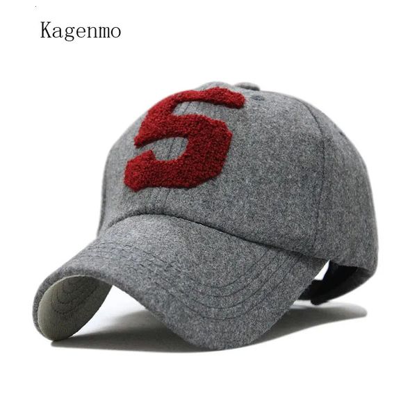 Gorras de bola Kagenmo Gorra de béisbol Moda Número 5 Invierno Mantener lana caliente Térmica Exterior Sombrero Marca Bone Visor Primavera 231019