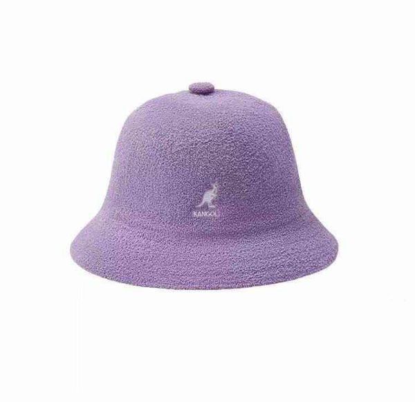 Ball Caps Kangaroo Kangol Fisherman Chapeau Sun Sun Suncreen broderie Matière de serviette 3 tailles 13 couleurs Japonais Ins Super Fire Hat AA220312 714