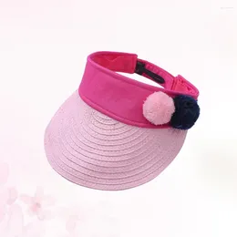 Ball Caps Kid Visor Plush Decor Zonneblok brede rand voor kindmeisje (roze)