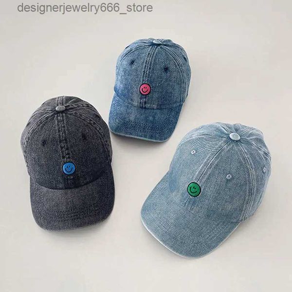 Gorras de bola Niños Denim Algodón Gorra de béisbol para niñas Niños Lindo Bordado Bordado Bebé Sombrero Niños Primavera Verano Sombreros para el sol Q231009