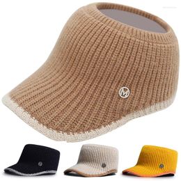 Kogelcaps gebreide wol lege top cap vrouwen herfst winter buiten warm holle honkbal hoeden hoeden blanco piek dik