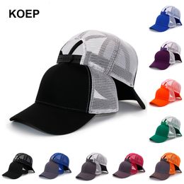 Bal Caps KOEP Type Casual Effen Katoen Truck Cap Voor Vrouwen Mannen Zwart Wit Zomer Baseball Cool Mesh Vader hoeden Gratis Schip 230801