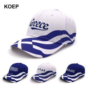 Ball Caps KOEP Groothandel Lente Mode Baseball Cap Griekenland Vlag Voor Vrouwen Zomer Mesh Trucker Hoed Meisje Unisex HipHop hoeden 230825