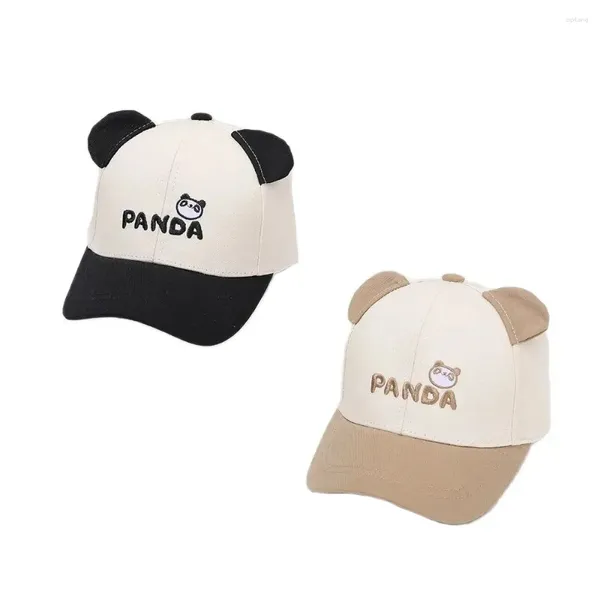 Bola de bolas Corea Summer Snapback Sombra para niños Cartoon lindo bordado de panda béisbol gorra de béisbol béisbol algodón protección solar niña 0-3y