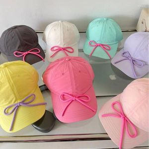 Kogelcaps Koreaanse snoepkleur lente en zomer snel drogende boog honkbal hoed vrouwen veelzijdige schattige zonnebrand zonnebrandcrème sport hiphop