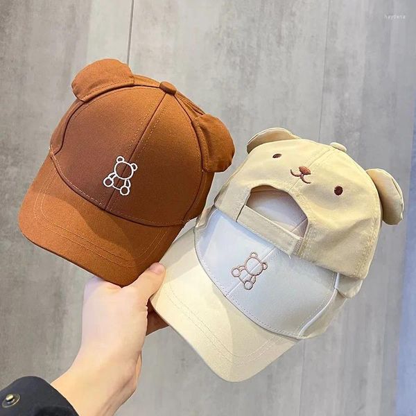 Gorras de bola Coreano Lindo Oso de dibujos animados Gorra de béisbol Cubo Primavera Verano Malla Delgada Moda Protector solar Sombrero Diadema para niños Niños Niñas