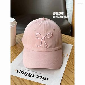 Bola de bolas de moda coreana bordado béisbol béisbol hombres niña dulce lindo lindo rosa sombrero de sol versátil suave unisex gorra ajustable ajustable