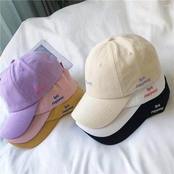 Casquettes de balle coréenne Hip-Hop lettre simple mâle femme chapeau de soleil broderie baseball sport