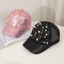 Casquettes de Baseball Style coréen printemps et été, casquette de Baseball tendance pour femmes, pare-soleil à paillettes, pare-soleil Parent-enfant, filet respirant Hip Ho