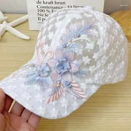 Capes à balle Version coréenne d'INS Thin Lace Mesh Hollow Breatch Baseball Hat For Women's Women's Summer Soleil Ombale de canard polyvalent