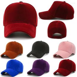 Ball Caps Koreaanse Vrouwen Baseball Cap Goud Fluwelen Lichtbord Effen Kleur Hoed Outdoor Paar Mannelijke Herfst En Winter Tij zonneklep Hoeden