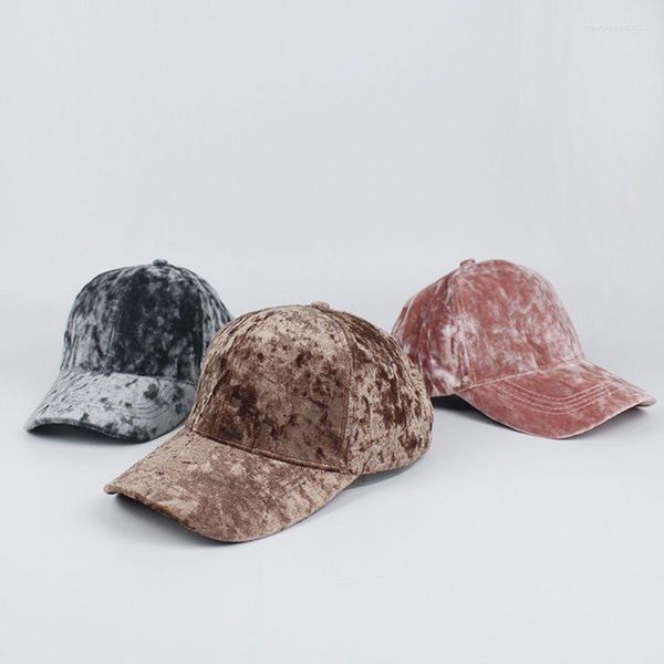 Gorras de béisbol coreanas para hombres y mujeres, gorra de béisbol de franela de terciopelo de imitación de invierno, visera curvada de Color sólido brillante, Snapback ajustable de Hip Hop para exteriores