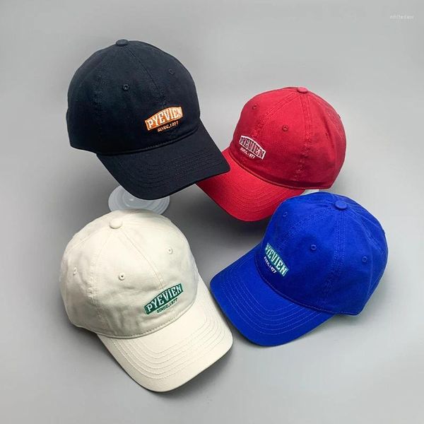 Gorras de bola KPOP Ins Estilo Carta Bordado Hombres Mujeres Sombreros de béisbol Algodón Casual Corea Cómodo Unisex Moda Deporte Streetwear