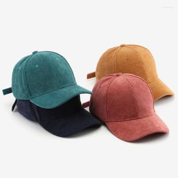 Gorras de bola Kpop Unisex gorra de béisbol cálida al aire libre cornisa sólida pana sombreros de invierno para mujeres Snapback hombres accesorios de calle