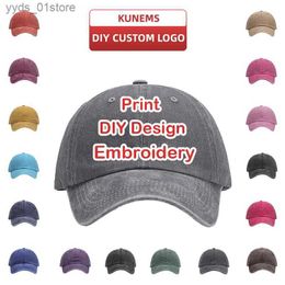 Casquettes de baseball KUNEMS personnalisé Baseball C pour hommes et femmes bricolage conception lettre broderie rétro chapeau personnaliser C Grhic imprimer en gros L240314