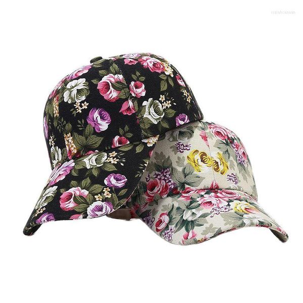 Gorras de béisbol LDSLYJR Four Seasons, gorra de béisbol con estampado de flores de dibujos animados acrílicos, gorra ajustable para exteriores, gorras Snapback para niñas y mujeres 171