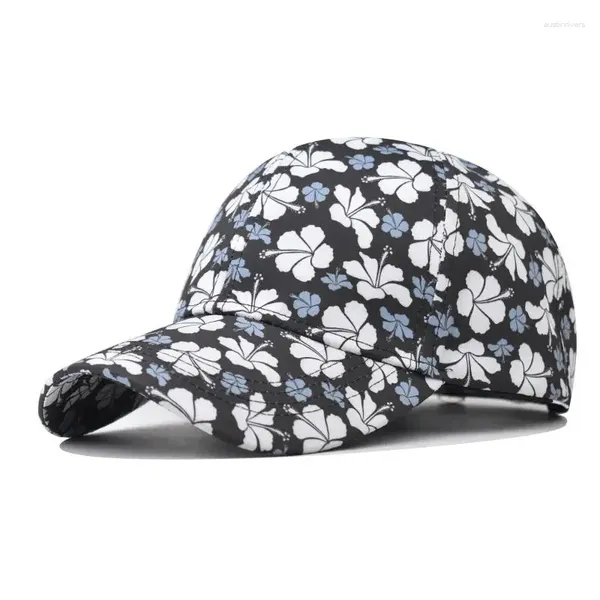 Bola de bolas ldslyjr cuatro estaciones de poliéster estampado de flores casqueta gorra de béisbol gorra ajustable al aire libre sombreros snapback para hombres y mujeres 234