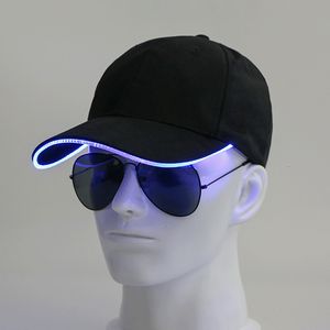 Ball Caps LED Light Up Baseball Cap Gloeiende Verstelbare Zonnehoeden voor Dames Heren Nachtlopen 221205