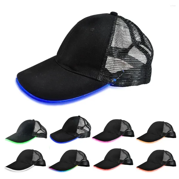 Gorras de bola LED iluminado sombrero Glow Club Party Béisbol Hip-Hop Gorra deportiva ajustable Sombreros para hombres