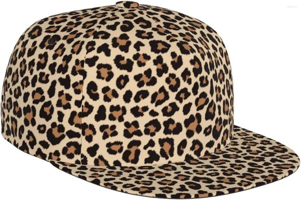 Tapas de pelota Impresión de leopardo Sombrero ajustable Snapback para mujeres Hip Hip Gap Baseball Flat Bill Brim Skateboard