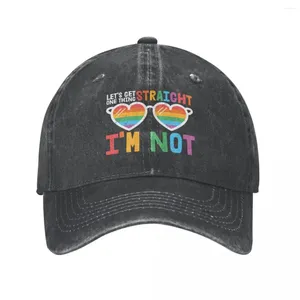 Gorras de bola Let One Thing Straight I'm Not - Funny Gay Cowboy Hat Snap Back Anime Designer Hombre Mujer