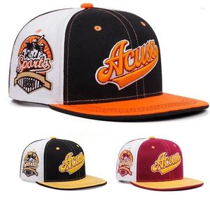 Capas de pelota Carta Acusa Snapback Tap Borded Color Block Hip Hop Fashion Unisex Outdoor Sun Hombres Mujer Mujer Baseball Gatible Ajustable