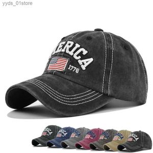 Ball Caps Letter Broidered America Flag Hats Men Femmes Fashion Sports Outdoor Fashion Vintage Baseball CS Four Seasons Coton Hip Hop Hat Bone L46