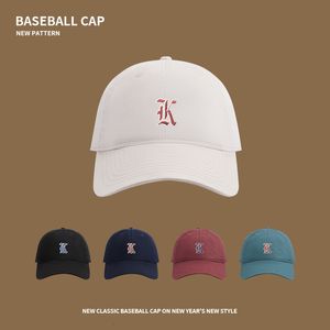 Casquettes de balle lettre LK coton baseball réglable décontracté sports de plein air crème solaire chapeaux de soleil unisexe couleur unie visière chapeau 230830