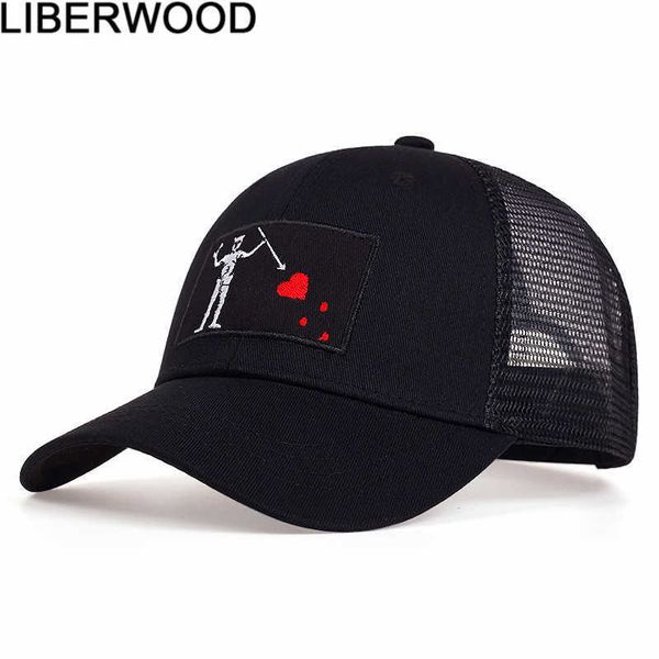 Casquettes de baseball LIBERWOOD Navy Seal Team Pirate Trident Tactique Mesh Baseball Cap Broderie Haute Qualité Coton Hommes Femmes HatHKD230625