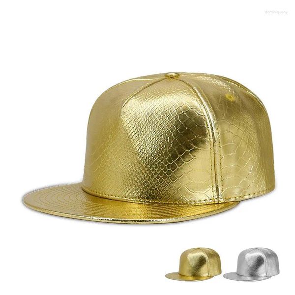 Ball Caps Light Board Hip-hop Cap bboy hommes femmes pu cuir plate royaume de baseball python Pattern Street Dance Dance Hats