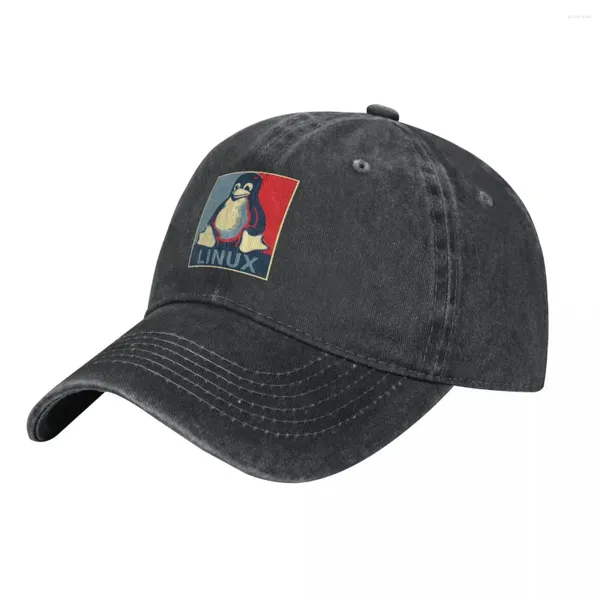 Bola de bolas Linux Tux Denim Baseball Cap Penguin Logo Men Design Adulto Diseño Hip Hop Hats Spring Spring Sports Sun Visor