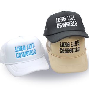 Ball Caps Lange Leve Cowgirls Trucker Hoed Borduren Cowboy Girly Baseball Cap Zomer Vrouw Mesh Mom Hoeden Geschenken voor haar 230712