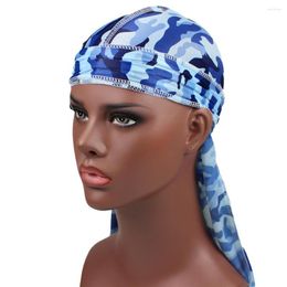 Kogelcaps lange staart satijnen print tulband hijab cap haaraccessoires hoed voor mannen vrouwen